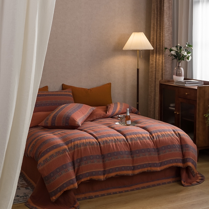 91家纺网 家纺一手货源 找家纺 黛馨 2023新款复古双层纱四件套 爱在西元前-2