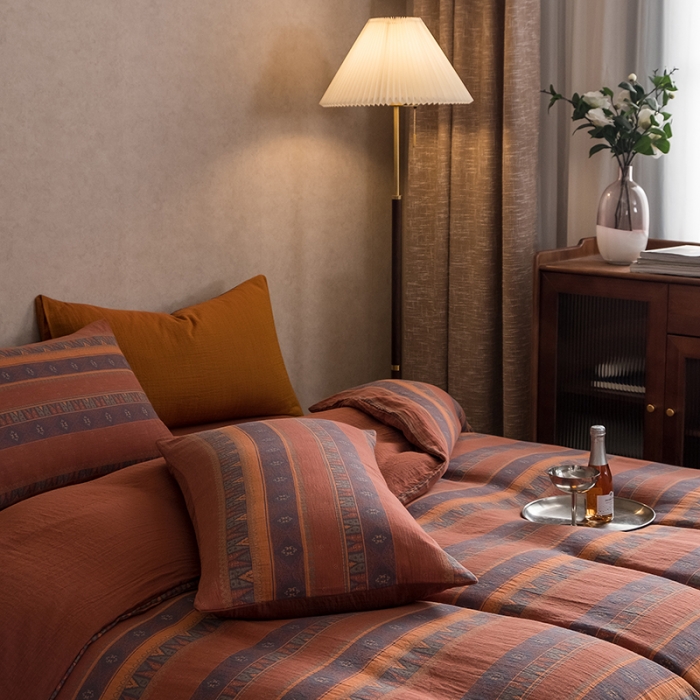 91家纺网 家纺一手货源 找家纺 黛馨 2023新款复古双层纱四件套 爱在西元前-2