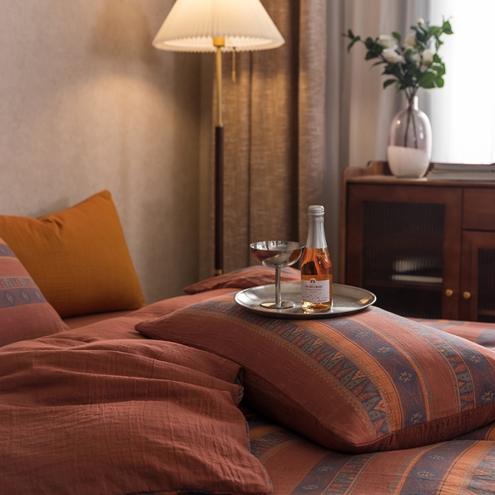 91家纺网 家纺一手货源 找家纺 黛馨 2023新款复古双层纱四件套 爱在西元前-2