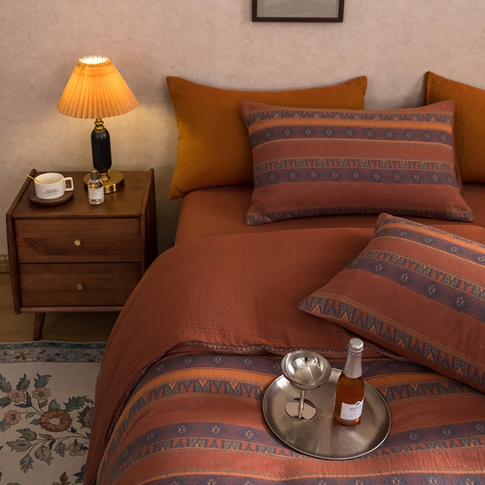 91家纺网 家纺一手货源 找家纺 黛馨 2023新款复古双层纱四件套 爱在西元前-2