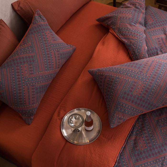 91家纺网 家纺一手货源 找家纺 黛馨 2023新款复古双层纱四件套 宝莉娅-1