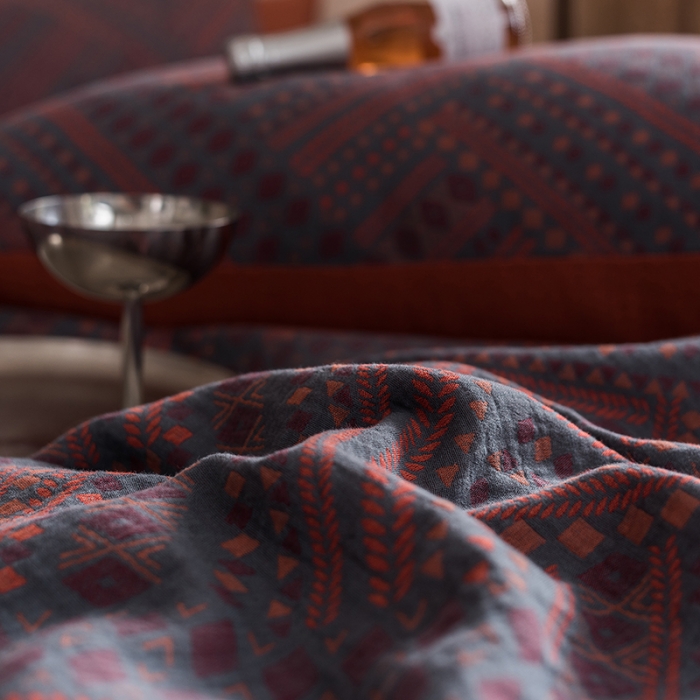 91家纺网 家纺一手货源 找家纺 黛馨 2023新款复古双层纱四件套 宝莉娅-1