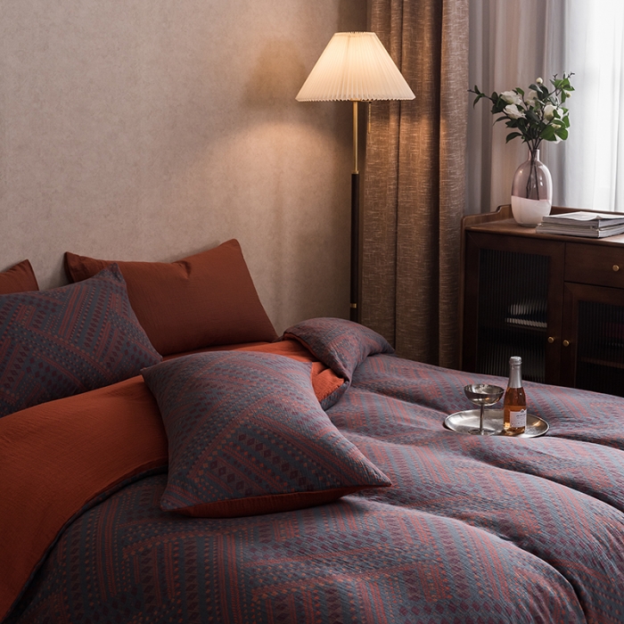 91家纺网 家纺一手货源 找家纺 黛馨 2023新款复古双层纱四件套 宝莉娅-1