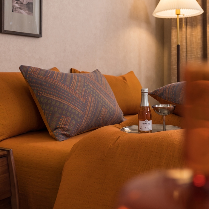 91家纺网 家纺一手货源 找家纺 黛馨 2023新款复古双层纱四件套 宝莉娅-2