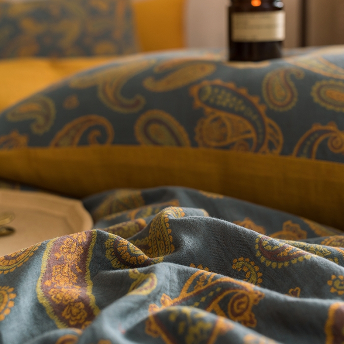 91家纺网 家纺一手货源 找家纺 黛馨 2023新款复古双层纱四件套 戴维-1