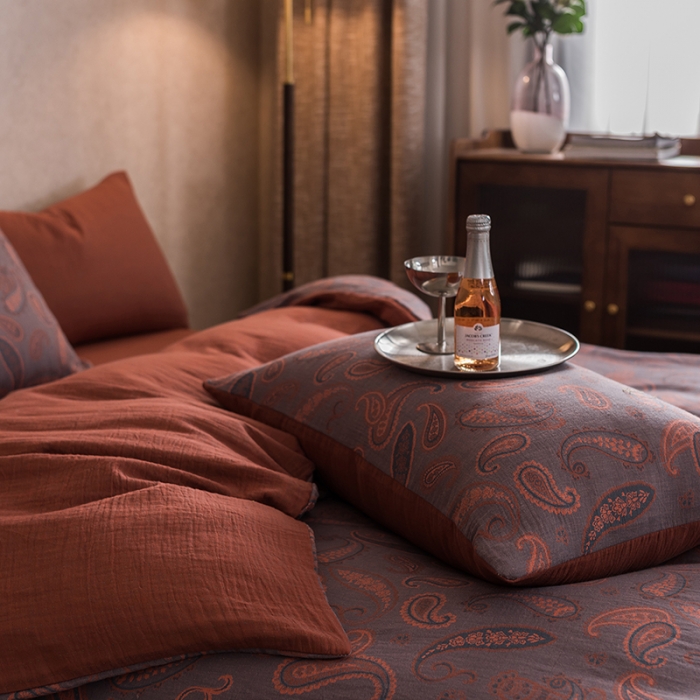 91家纺网 家纺一手货源 找家纺 黛馨 2023新款复古双层纱四件套 戴维-2