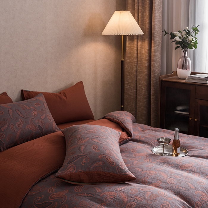 91家纺网 家纺一手货源 找家纺 黛馨 2023新款复古双层纱四件套 戴维-2