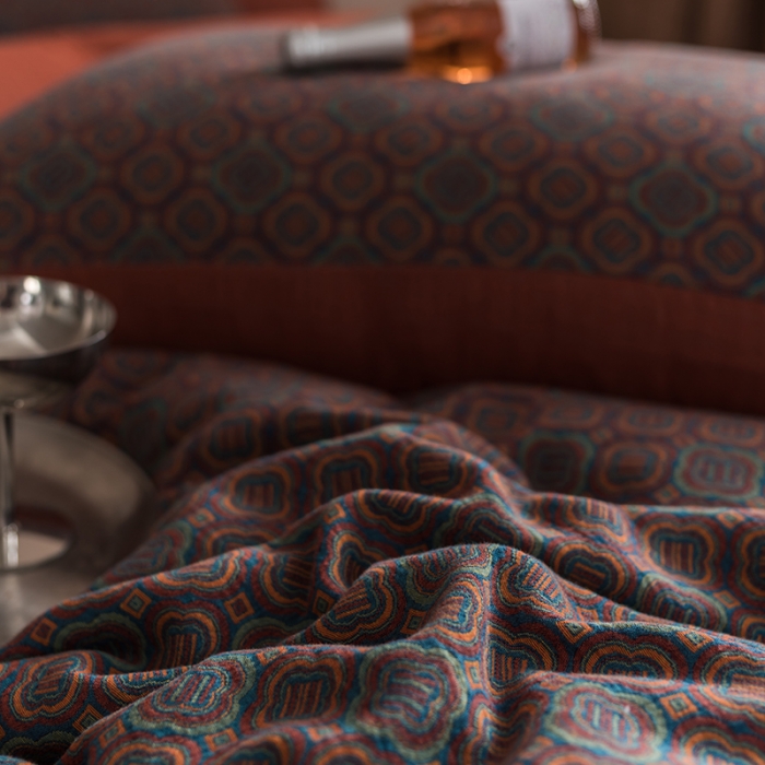 91家纺网 家纺一手货源 找家纺 黛馨 2023新款复古双层纱四件套 格伦-2