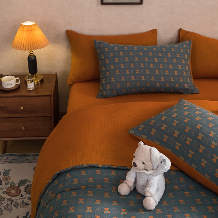 91家纺网 家纺一手货源 找家纺 黛馨 2023新款复古双层纱四件套 卡尔-1