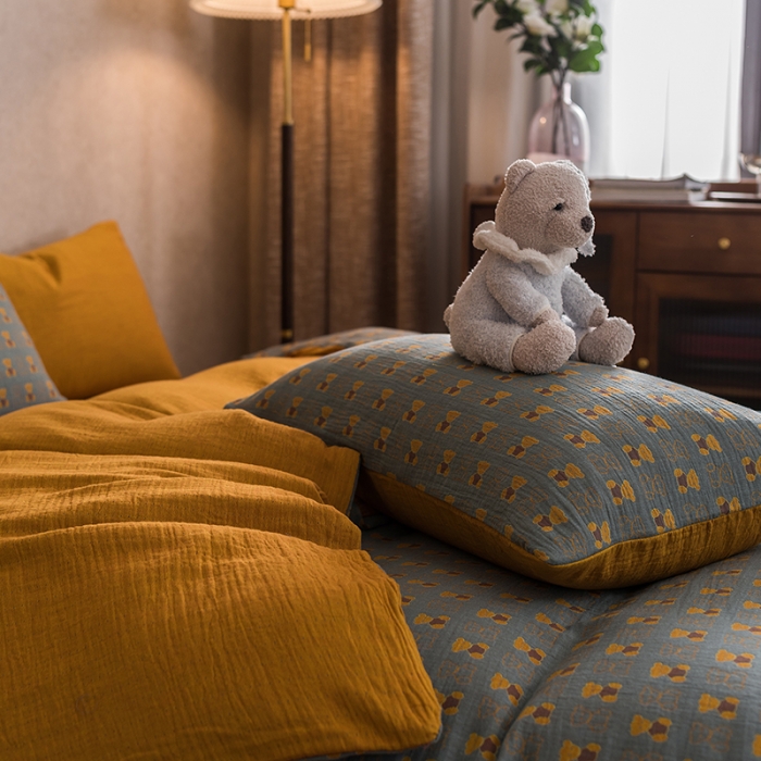 91家纺网 家纺一手货源 找家纺 黛馨 2023新款复古双层纱四件套 卡尔-2