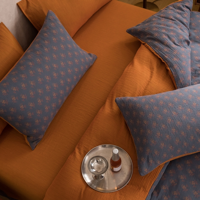 91家纺网 家纺一手货源 找家纺 黛馨 2023新款复古双层纱四件套 落英缤纷