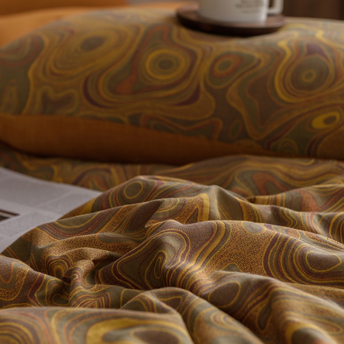 91家纺网 家纺一手货源 找家纺 黛馨 2023新款复古双层纱四件套 圆梦序曲-1