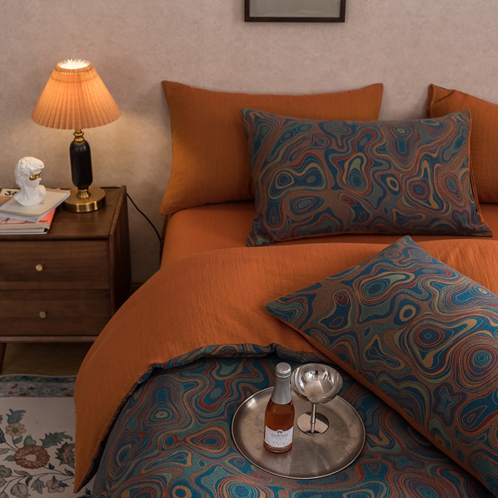 91家纺网 家纺一手货源 找家纺 黛馨 2023新款复古双层纱四件套 圆舞序曲-2