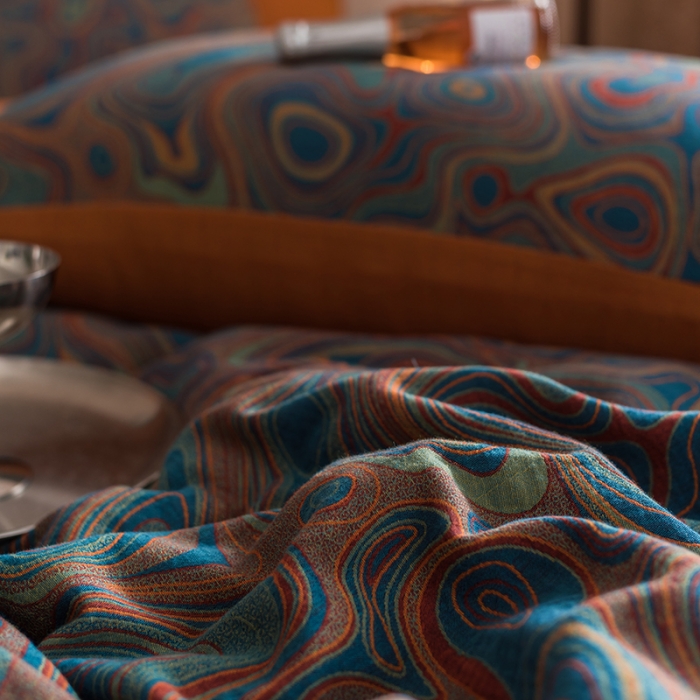 91家纺网 家纺一手货源 找家纺 黛馨 2023新款复古双层纱四件套 圆舞序曲-2