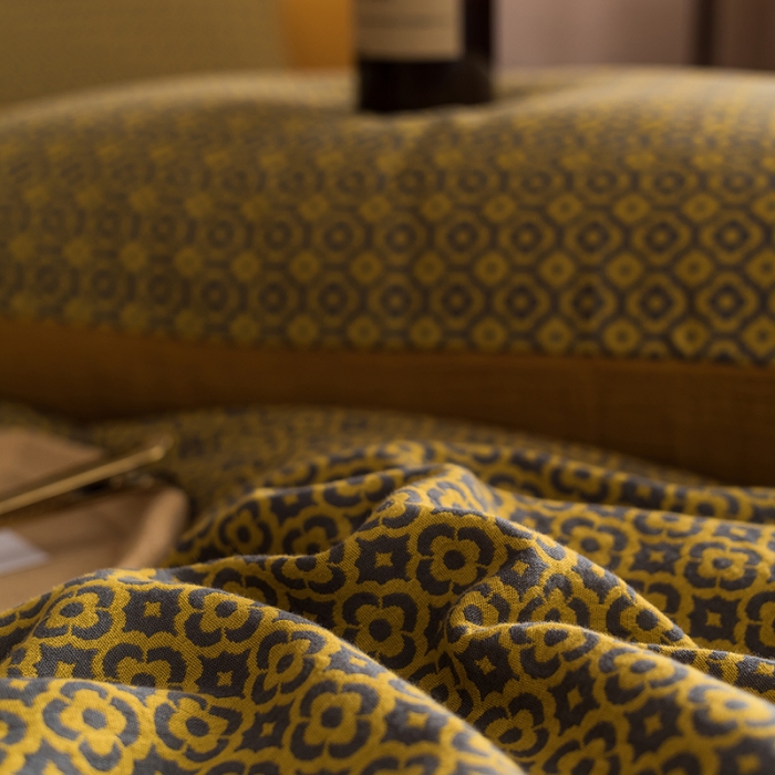 91家纺网 家纺一手货源 找家纺 黛馨 2023新款复古双层纱四件套 紫苏-1