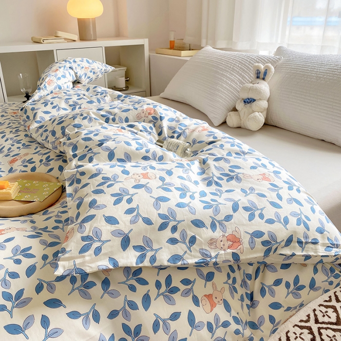 91家纺网 家纺一手货源 找家纺 田野 2022新款40支13372全棉单被套 菲菲兔