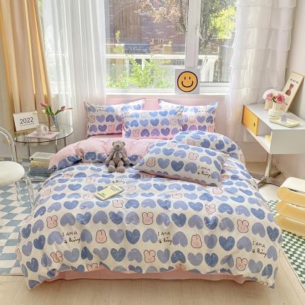 91家纺网 家纺一手货源 找家纺 （总）桃子家居2022新款ins小清新奶油卡通纯棉系列四件套