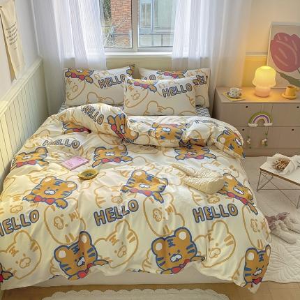 91家纺网 家纺一手货源 找家纺 （总）桃子家居2022新款ins小清新奶油卡通纯棉系列四件套