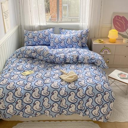 91家纺网 家纺一手货源 找家纺 （总）桃子家居2022新款ins小清新奶油卡通纯棉系列四件套