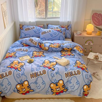 91家纺网 家纺一手货源 找家纺 （总）桃子家居2022新款ins小清新奶油卡通纯棉系列四件套