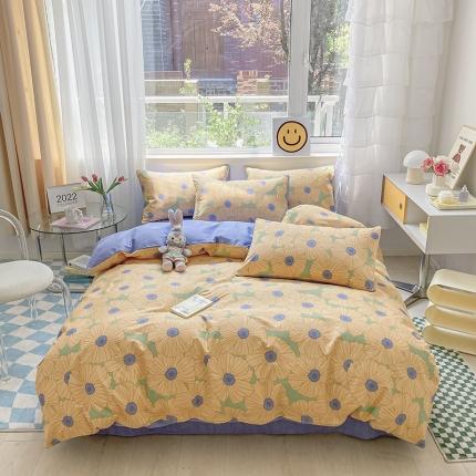 91家纺网 家纺一手货源 找家纺 （总）桃子家居2022新款ins小清新奶油卡通纯棉系列四件套