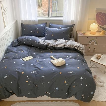 91家纺网 家纺一手货源 找家纺 （总）桃子家居2022新款ins小清新奶油卡通纯棉系列四件套