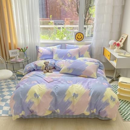 91家纺网 家纺一手货源 找家纺 （总）桃子家居2022新款ins小清新奶油卡通纯棉系列四件套