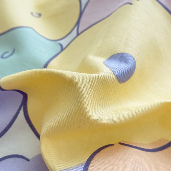 91家纺网 家纺一手货源 找家纺 桃子家居 2022新款ins小清新奶油卡通纯棉系列四件套 开心庄园