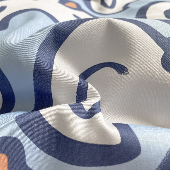 91家纺网 家纺一手货源 找家纺 桃子家居 2022新款ins小清新奶油卡通纯棉系列四件套 蓝色多多鸭