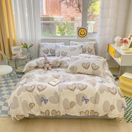 桃子家居 2022新款ins小清新奶油卡通纯棉系列四件套 小幸运