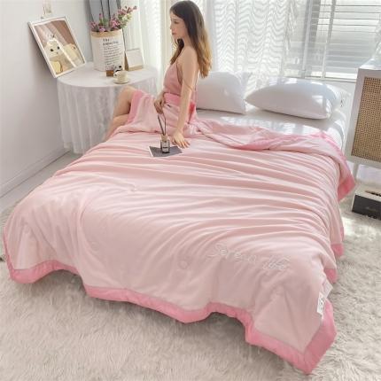 91家纺网 家纺一手货源 找家纺 米乐被业2025新款凉感绣花大豆夏被空调被被子被芯樱花粉