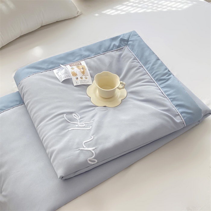 91家纺网 家纺一手货源 找家纺 总米乐被业 2025新款凉感绣花大豆夏被空调被被子被芯