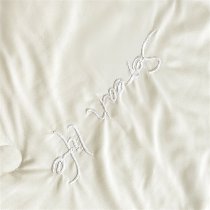 91家纺网 家纺一手货源 找家纺 米乐被业2025新款凉感绣花大豆夏被空调被被子被芯米白