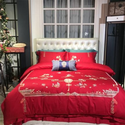 91家纺网 家纺一手货源 找家纺 （总）玖玖爱 2022新款100S贡缎婚庆套件