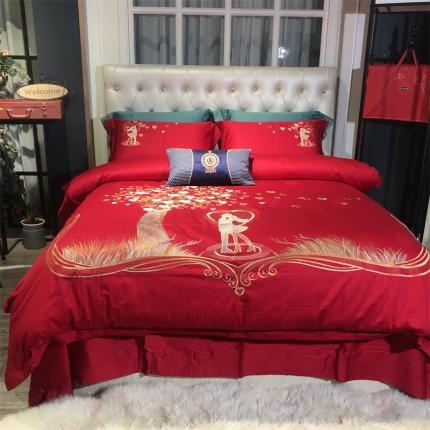 91家纺网 家纺一手货源 找家纺 （总）玖玖爱 2022新款100S贡缎婚庆套件