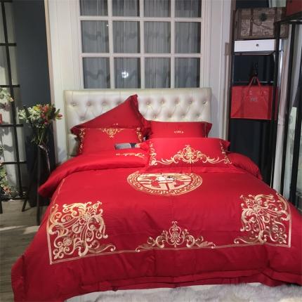 91家纺网 家纺一手货源 找家纺 （总）玖玖爱 2022新款100S贡缎婚庆套件