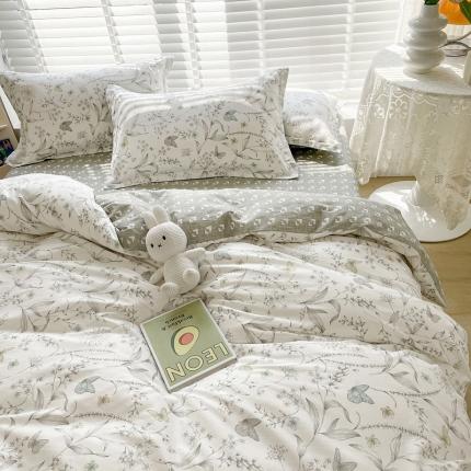 91家纺网 家纺一手货源 找家纺 柠馨 2023新款现代极简13376全棉四件套(硬包) 俊秀