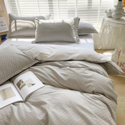 91家纺网 家纺一手货源 找家纺 柠馨 2023新款现代极简13376全棉四件套(硬包) 雅灰