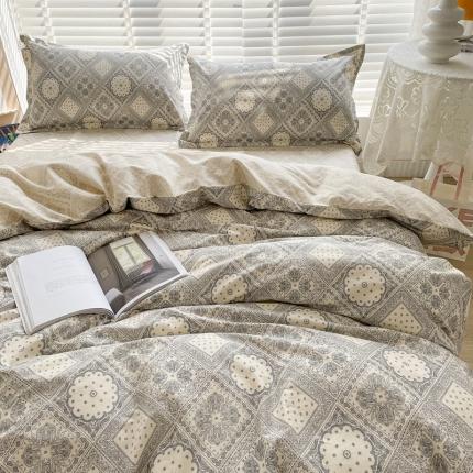 柠馨 2023新款现代极简13376全棉四件套(硬包) 复古青花