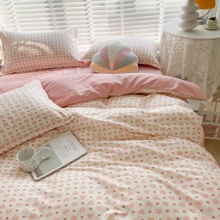 柠馨 2023新款现代极简13376全棉四件套(硬包) 小爱心