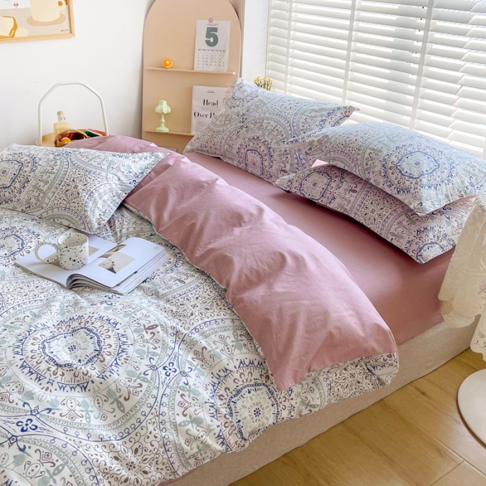 91家纺网 家纺一手货源 找家纺 柠馨 2023新款现代极简13376全棉四件套(硬包) 希亚