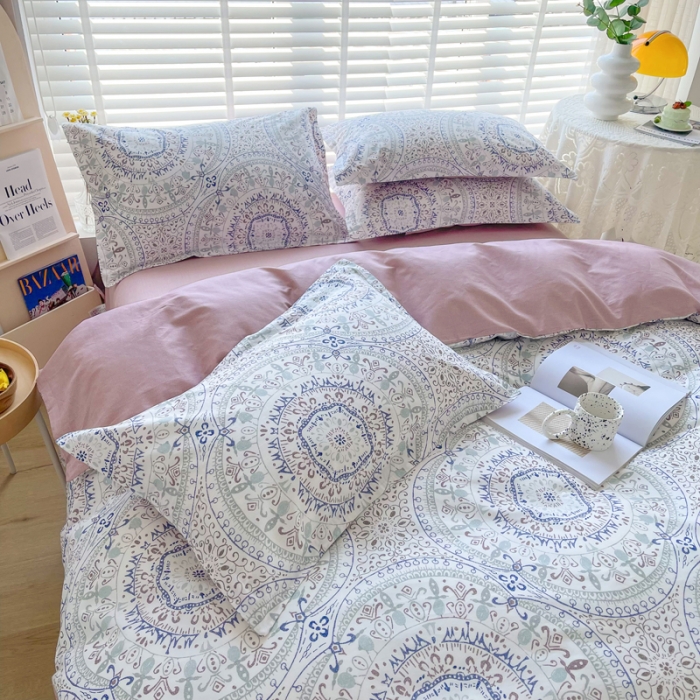 91家纺网 家纺一手货源 找家纺 柠馨 2023新款现代极简13376全棉四件套(硬包) 希亚