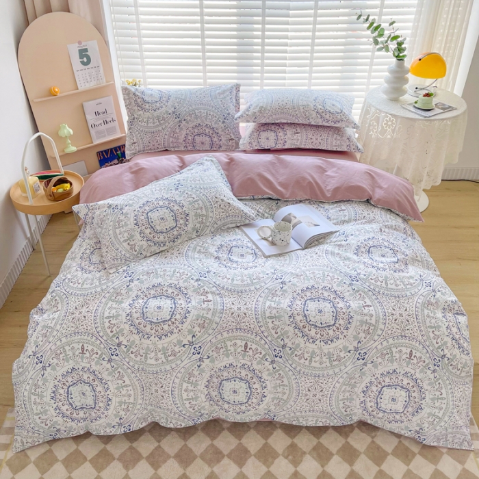 91家纺网 家纺一手货源 找家纺 柠馨 2023新款现代极简13376全棉四件套(硬包) 希亚