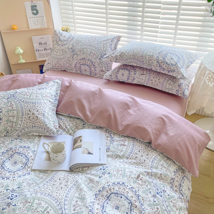 91家纺网 家纺一手货源 找家纺 柠馨 2023新款现代极简13376全棉四件套(硬包) 希亚