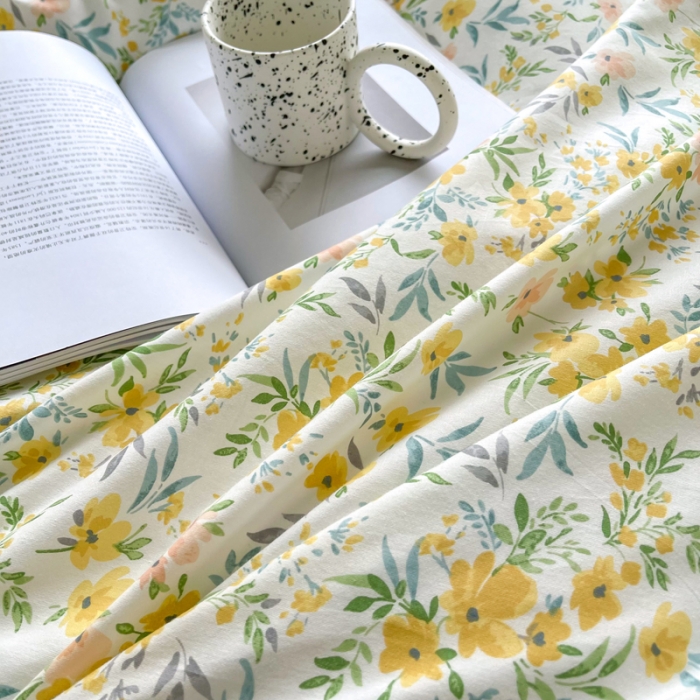 91家纺网 家纺一手货源 找家纺 柠馨 2023新款现代极简13376全棉四件套(硬包) 多彩