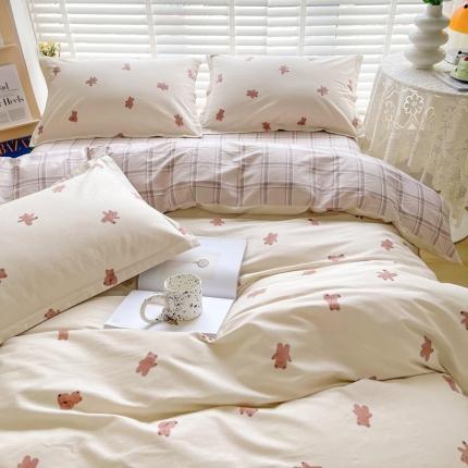 柠馨 2023新款现代极简13376全棉四件套(硬包) 熊宝贝