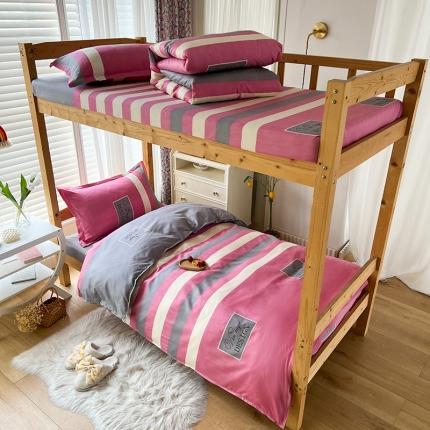 91家纺网 家纺一手货源 找家纺 （总）2022新款舒适亲肤芦荟棉上下铺学生印花四件套