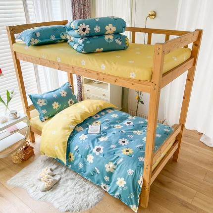 91家纺网 家纺一手货源 找家纺 （总）2022新款舒适亲肤芦荟棉上下铺学生印花四件套