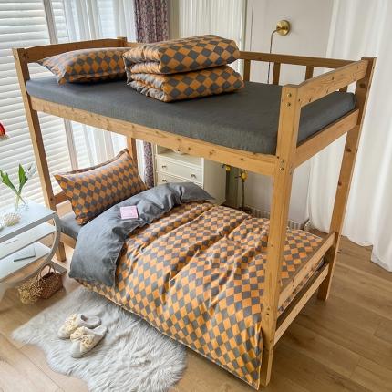 91家纺网 家纺一手货源 找家纺 （总）2022新款舒适亲肤芦荟棉上下铺学生印花四件套