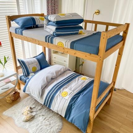 91家纺网 家纺一手货源 找家纺 （总）2022新款舒适亲肤芦荟棉上下铺学生印花四件套